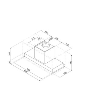 Õhupuhastaja smeg, integreeritav, 56 cm, 600 m3/h, 65 db, rv-teras-foto2