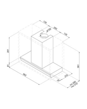 Õhupuhastaja smeg, integreeritav, 60 cm, 716 m3/h, 61 db, rv-teras-foto3