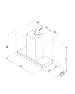 Õhupuhastaja smeg, integreeritav, 60 cm, 820 m3/h, 70 db, rv-teras-foto3