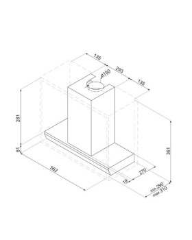 Õhupuhastaja smeg, integreeritav, 60 cm, 820 m3/h, 70 db, rv-teras-foto3