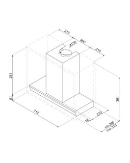 Õhupuhastaja smeg, integreeritav, 75 cm, 695 m3/h, 60 db, rv-teras-foto3