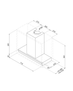 Õhupuhastaja smeg, integreeritav, 75 cm, 820 m3/h, 70 db, rv-teras-foto3