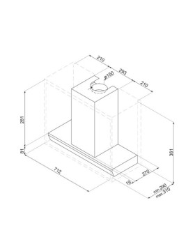 Õhupuhastaja smeg, integreeritav, 75 cm, 820 m3/h, 70 db, rv-teras-foto3