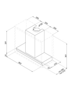 Õhupuhastaja smeg, integreeritav, 90 cm, 714 m3/h, 62 db, rv-teras-foto3