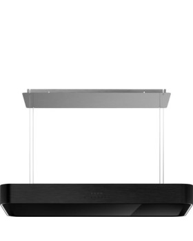 Õhupuhastaja smeg, saare, 100 cm, autovent, 650 m3/h, 73 db, matt must/must klaas