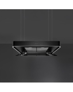 Õhupuhastaja smeg, saare, 100 cm, autovent, 650 m3/h, 73 db, matt must/must klaas-foto3