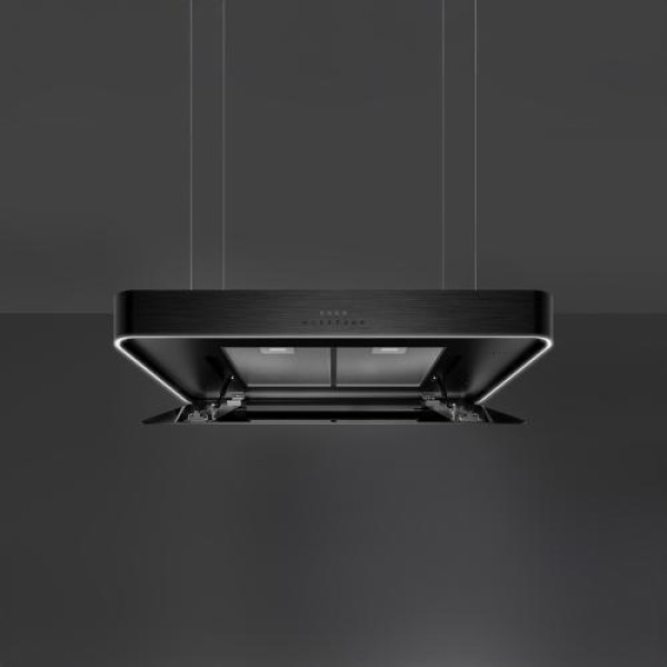 Õhupuhastaja smeg, saare, 100 cm, autovent, 650 m3/h, 73 db, matt must/must klaas Õhupuhastaja smeg, saare, 100 cm, autovent, 650 m3/h, 73 db, matt must/must klaas