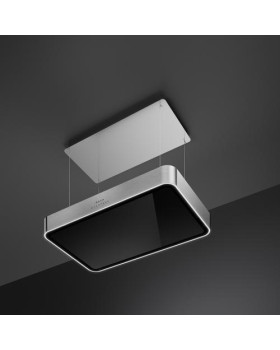 Õhupuhastaja smeg, saare, 100 cm, autovent, 650 m3/h, 73 db, rv-teras/must klaas-foto2