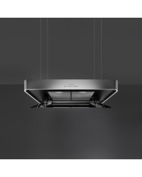 Õhupuhastaja smeg, saare, 100 cm, autovent, 650 m3/h, 73 db, rv-teras/must klaas-foto3