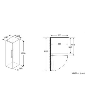 Jahekapp bosch, 176 cm, 324 l, 39 db, elektrooniline juhtimine, valge-foto5