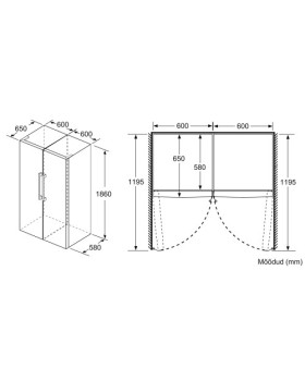 Jahekapp bosch, 186 cm, 346 l, 39 db, elektrooniline juhtimine, rv teras-foto4