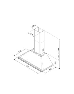 Õhupuhastaja smeg victoria, seina, 110 cm, kreem, 788 m3/h, 63 db-foto2