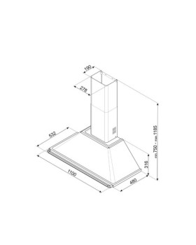 Õhupuhastaja smeg victoria, seina, 110 cm, kreem, 788 m3/h, 63 db-foto2