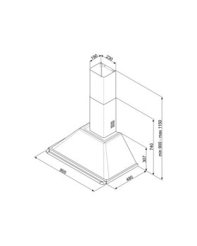 Õhupuhastaja smeg victoria, seina, 90 cm, kreem, 788 m3/h, 63 db-foto2