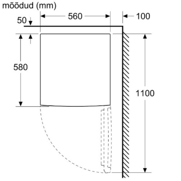 Külmik bosch, 85 cm, 106/14 l, 39 db, elektrooniline juhtimine, valge Kodumasinad