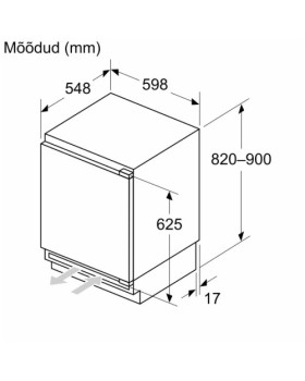 Külmik bosch, integreeritav, 82 cm, 93/17 l, 35 db-foto4
