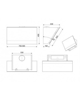 Õhupuhastaja smeg linea, seina, 60 cm, 666 m3/h, 58 db, must klaas-foto5