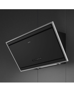 Õhupuhastaja smeg, seina, 90 cm, 729 m3/h, 53 db, matt must klaas-foto2