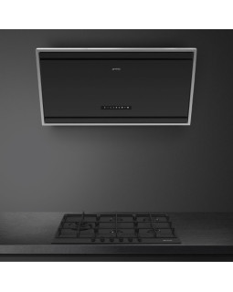 Õhupuhastaja smeg, seina, 90 cm, 729 m3/h, 53 db, matt must klaas-foto4