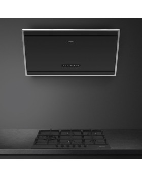 Õhupuhastaja smeg, seina, 90 cm, 729 m3/h, 53 db, matt must klaas-foto4