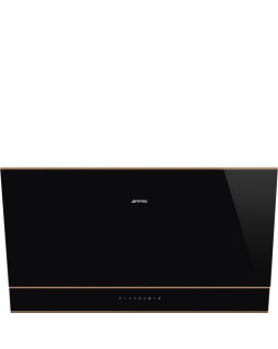 Õhupuhastaja smeg, dolce stil novo, seina, 90 cm, 777 m³/h, 67 db, must klaas/vask