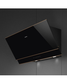 Õhupuhastaja smeg, dolce stil novo, seina, 90 cm, 777 m³/h, 67 db, must klaas/vask-foto2