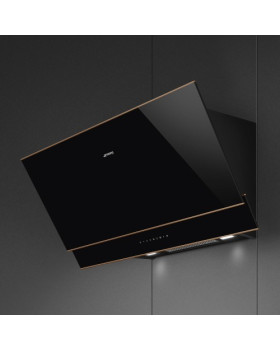Õhupuhastaja smeg, dolce stil novo, seina, 90 cm, 777 m³/h, 67 db, must klaas/vask-foto2