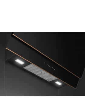 Õhupuhastaja smeg, dolce stil novo, seina, 90 cm, 777 m³/h, 67 db, must klaas/vask-foto3