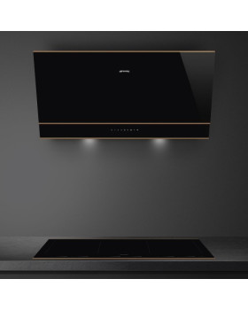 Õhupuhastaja smeg, dolce stil novo, seina, 90 cm, 777 m³/h, 67 db, must klaas/vask-foto6