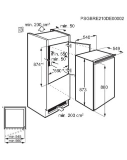 Külmik electrolux, integreeritav, 87 cm, 110/14 l, 36 db, elektrooniline juhtimine, valge-foto2