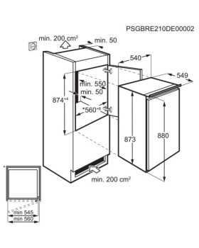 Külmik electrolux, integreeritav, 87 cm, 110/14 l, 36 db, elektrooniline juhtimine, valge-foto2