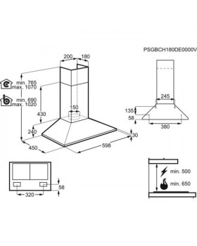 Õhupuhastaja electrolux, seina, 60 cm, 66 db, rv teras-foto2