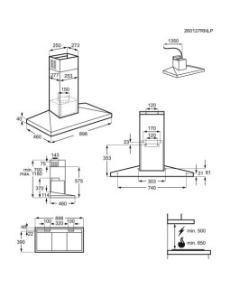 Õhupuhastaja electrolux, seina, 90 cm, 730m3/h, 70 db, must-foto3