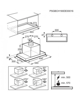 Õhupuhastaja electrolux, integreeritav, 54 cm, hob2hood, 700 m3/h, 67 db, valge-foto2