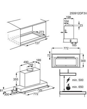Õhupuhastaja electrolux, integreeritav, 77 cm, autosense, hob2hood, 650 m3/h, 57 db, valge-foto2