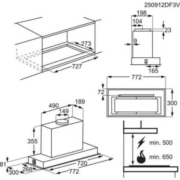 Õhupuhastaja electrolux, integreeritav, 77 cm, autosense, hob2hood, 650 m3/h, 57 db, valge Õhupuhastaja electrolux, integreeritav, 77 cm, autosense, hob2hood, 650 m3/h, 57 db, valge