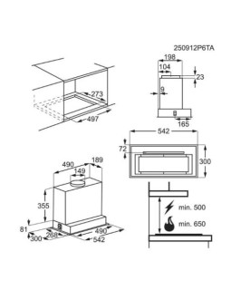 Õhupuhastaja electrolux, integreeritav, 54 cm, autosense, hob2hood, 650 m3/h, 58 db, matt must-foto2