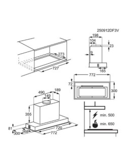 Õhupuhastaja electrolux, integreeritav, 77 cm, autosense, hob2hood, 650 m3/h, 57 db, matt must-foto2