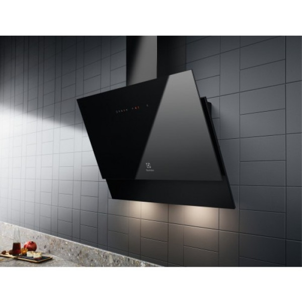 Õhupuhastaja electrolux, seina, 60 cm, hob2hood, max 58 db, 600 m3/h, must Kodumasinad