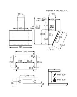Õhupuhastaja electrolux, seina, 60 cm, hob2hood, max 58 db, 600 m3/h, must-foto3