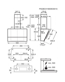 Õhupuhastaja electrolux, seina, 90 cm, max 58 db, 600 m3/h, must-foto2