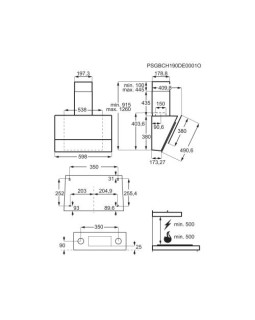 Õhupuhastaja electrolux, seina, 60 cm, hob2hood, max 66 db, 615 m3/h, must-foto2