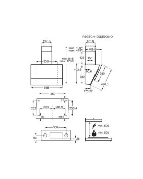 Õhupuhastaja electrolux, seina, 60 cm, hob2hood, max 66 db, 615 m3/h, must-foto2