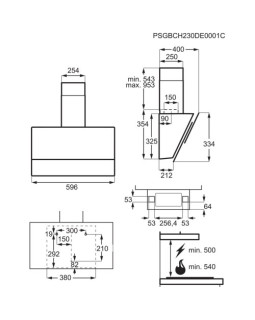 Õhupuhastaja electrolux, seina, 60 cm, hob2hood, max 58 db, 710 m3/h, must-foto4