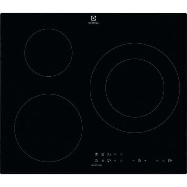 Pliidiplaat electrolux, 3 x induktsioon, 60 cm, hob2hood, must, lõigatud serv
