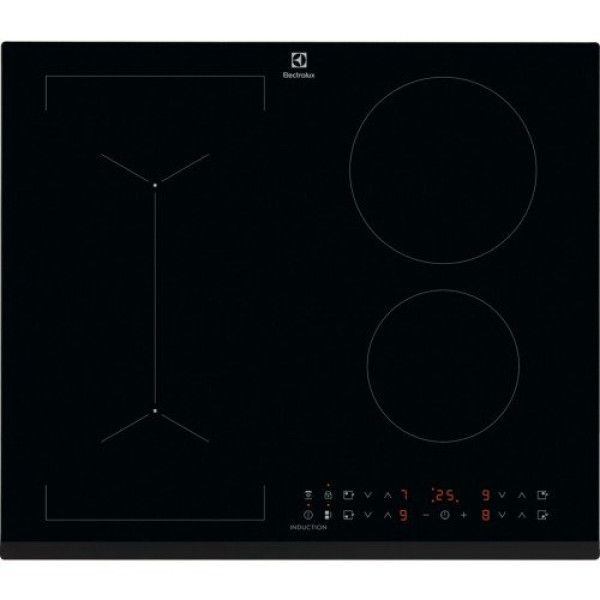 Pliidiplaat electrolux, 4 x induktsioon, 60 cm, hob2hood faasitud esiserv, must Kodumasinad