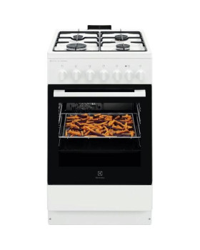 Gaasipliit electrolux, 4 x gaas, elektriahi, aurufunktsioon, 50 cm, valge