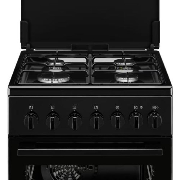 Gaasipliit electrolux, 50 cm, 4 x gaas, elektriahi, aurupuhastus, must