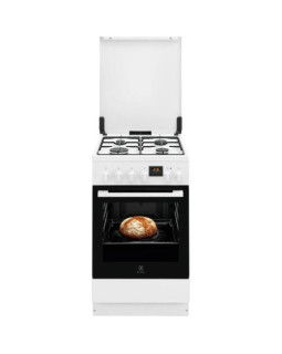 Gaasipliit electrolux, 50 cm, 4 x gaas, elektriahi, aurupuhastus, valge