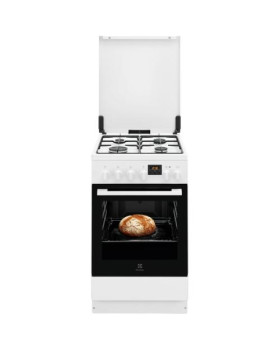 Gaasipliit electrolux, 50 cm, 4 x gaas, elektriahi, aurupuhastus, valge